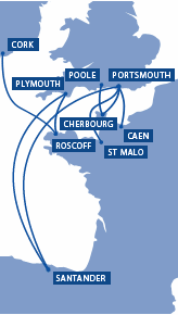 Brittany Ferries Route Map